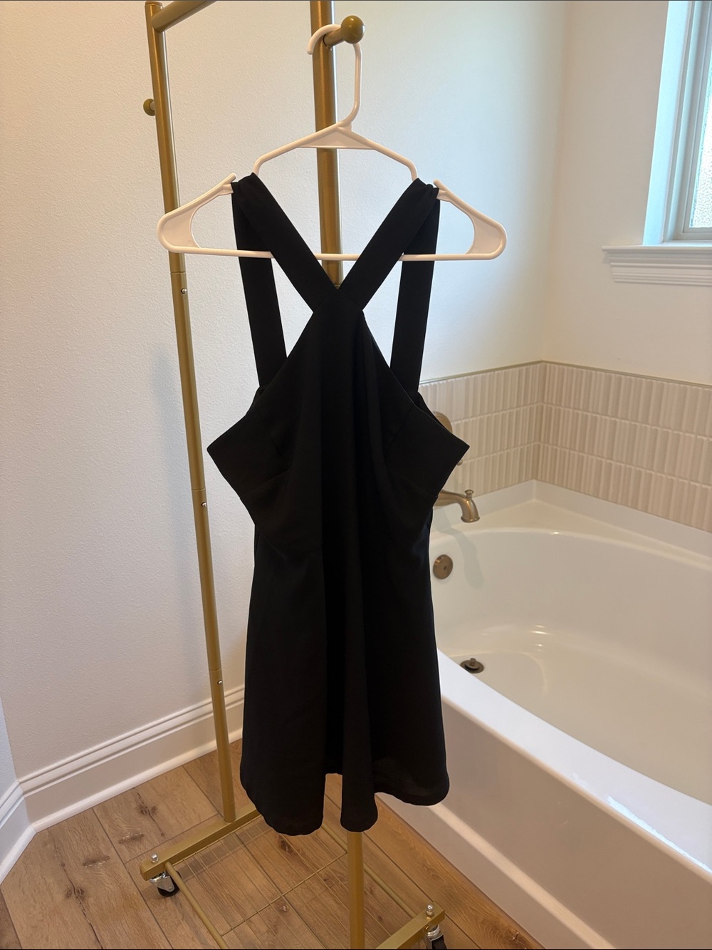 Forever 21 Black Cross/Halter Mini Dress